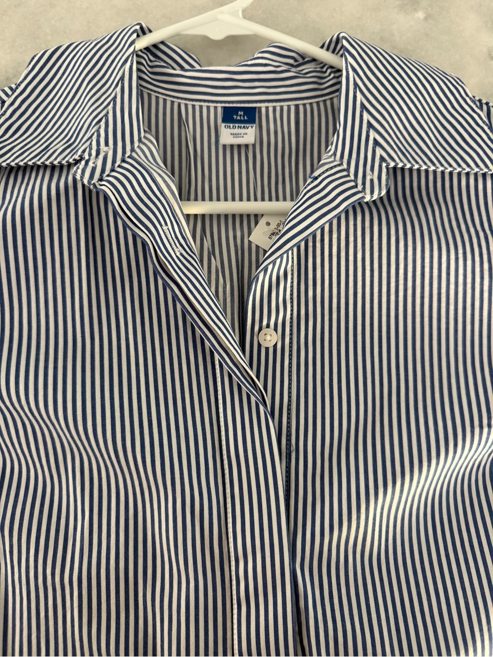 Old Navy Navy and White Vertical Stripe Dress